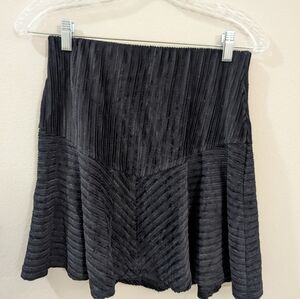 Free People Size Small Black Textured Mini Skirt